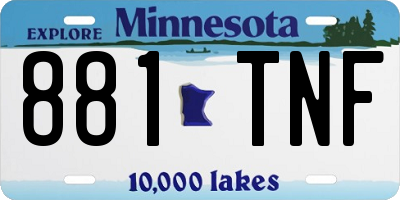 MN license plate 881TNF