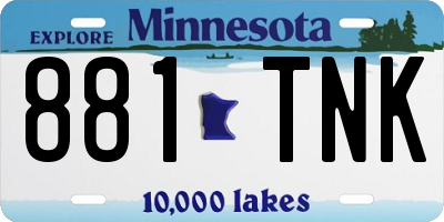 MN license plate 881TNK