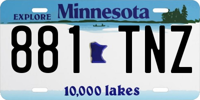MN license plate 881TNZ