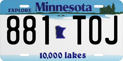 MN license plate 881TOJ