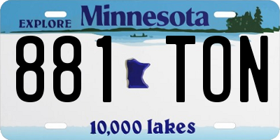 MN license plate 881TON