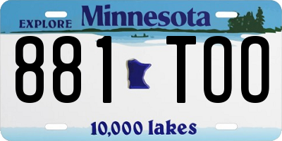 MN license plate 881TOO