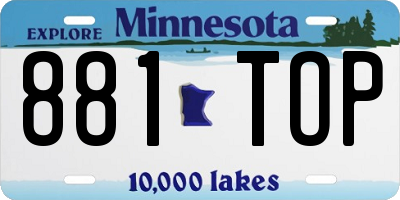 MN license plate 881TOP