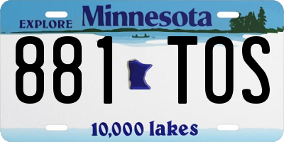 MN license plate 881TOS