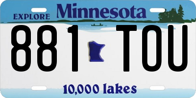 MN license plate 881TOU