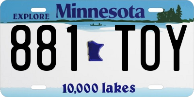 MN license plate 881TOY