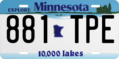 MN license plate 881TPE