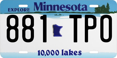 MN license plate 881TPO