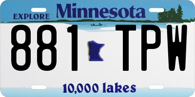 MN license plate 881TPW