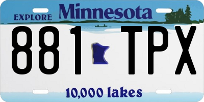 MN license plate 881TPX