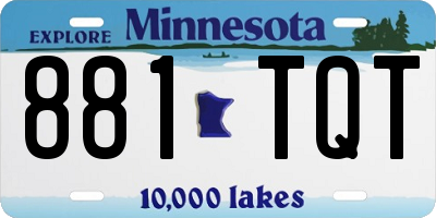 MN license plate 881TQT