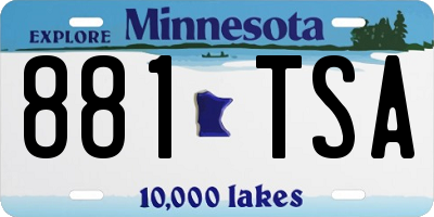 MN license plate 881TSA