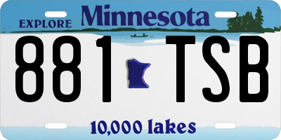 MN license plate 881TSB