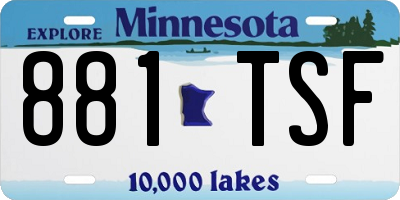 MN license plate 881TSF