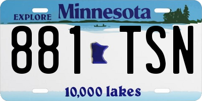 MN license plate 881TSN