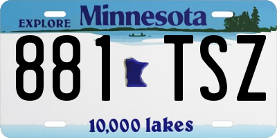 MN license plate 881TSZ