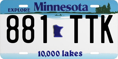 MN license plate 881TTK