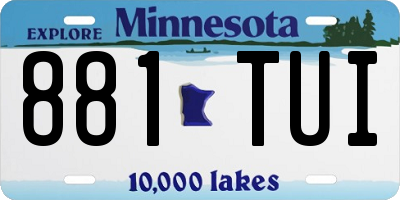 MN license plate 881TUI