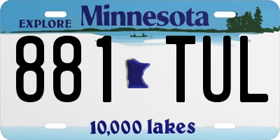 MN license plate 881TUL