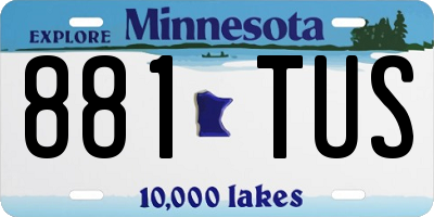 MN license plate 881TUS