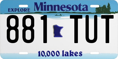 MN license plate 881TUT