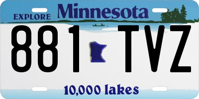 MN license plate 881TVZ