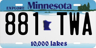 MN license plate 881TWA