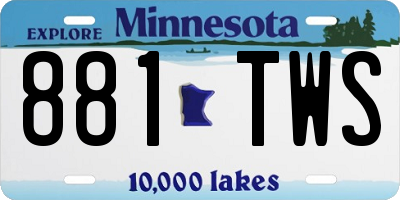 MN license plate 881TWS