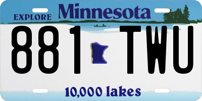 MN license plate 881TWU