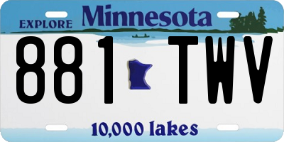 MN license plate 881TWV