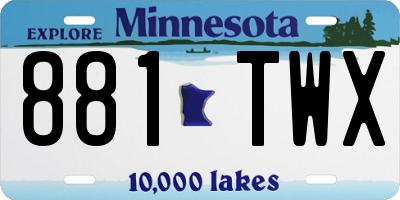 MN license plate 881TWX