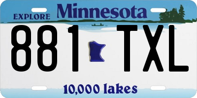 MN license plate 881TXL