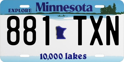 MN license plate 881TXN