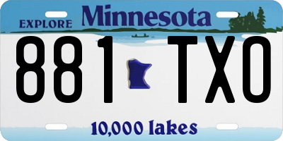MN license plate 881TXO