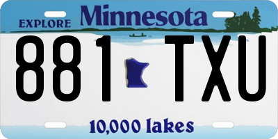 MN license plate 881TXU