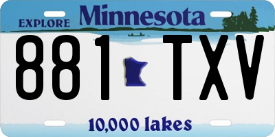 MN license plate 881TXV