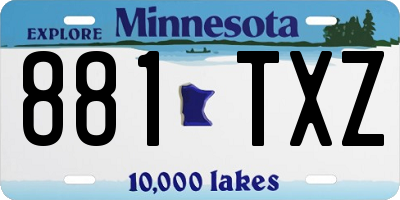 MN license plate 881TXZ