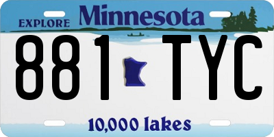MN license plate 881TYC