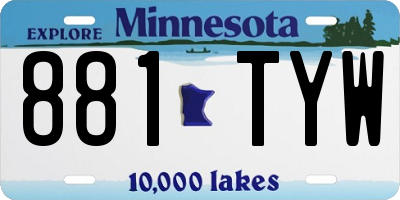 MN license plate 881TYW