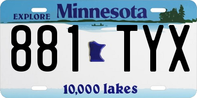 MN license plate 881TYX
