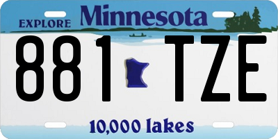 MN license plate 881TZE