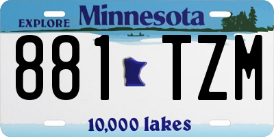 MN license plate 881TZM