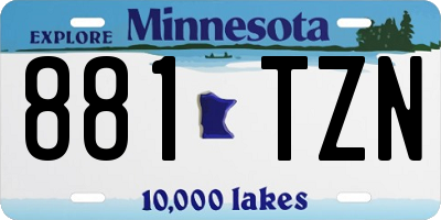 MN license plate 881TZN