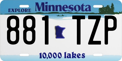 MN license plate 881TZP