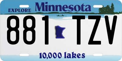 MN license plate 881TZV