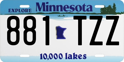 MN license plate 881TZZ
