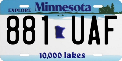 MN license plate 881UAF