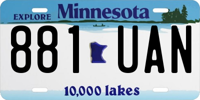 MN license plate 881UAN
