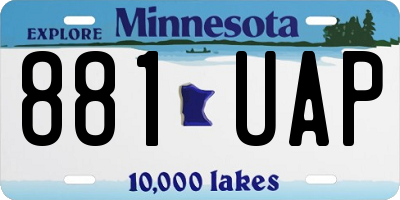 MN license plate 881UAP