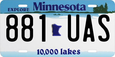 MN license plate 881UAS
